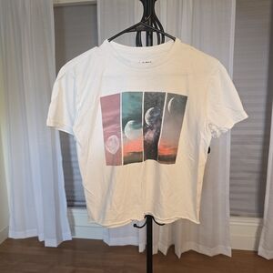 Black Matter White Tee with Moon Graphic